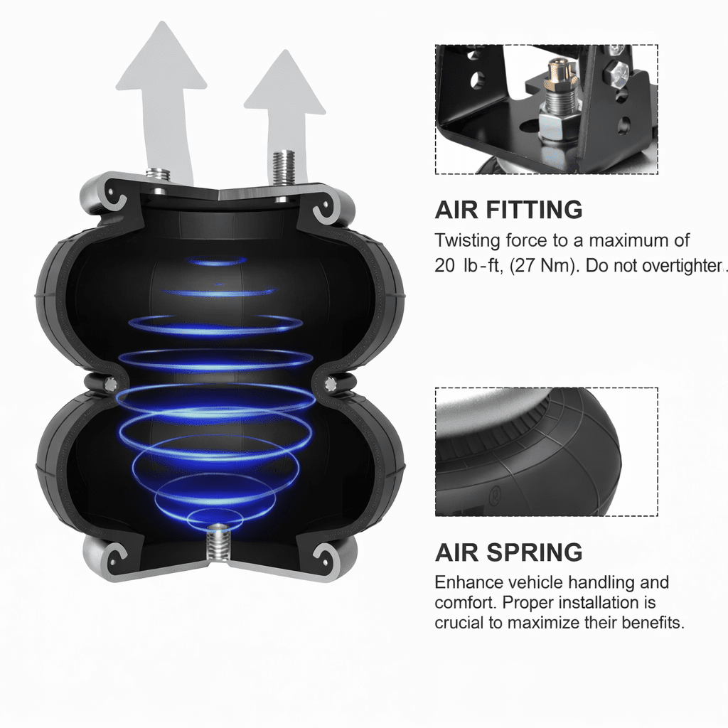 thumbnail image 2 of Torque Air Suspension Kit For 2003-2013 Dodge Ram 2500 3500 - Rear Helper Spring Air Bags 2 of 4