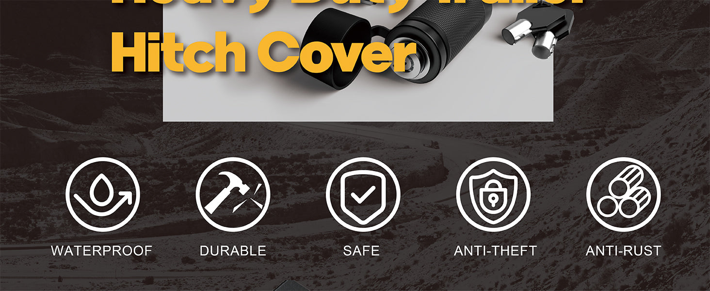 RETRUE Heavy Duty American Flag Trailer Hitch Cover has the advantages of being waterproof, durable, safe, anti-theft and anti-rust.