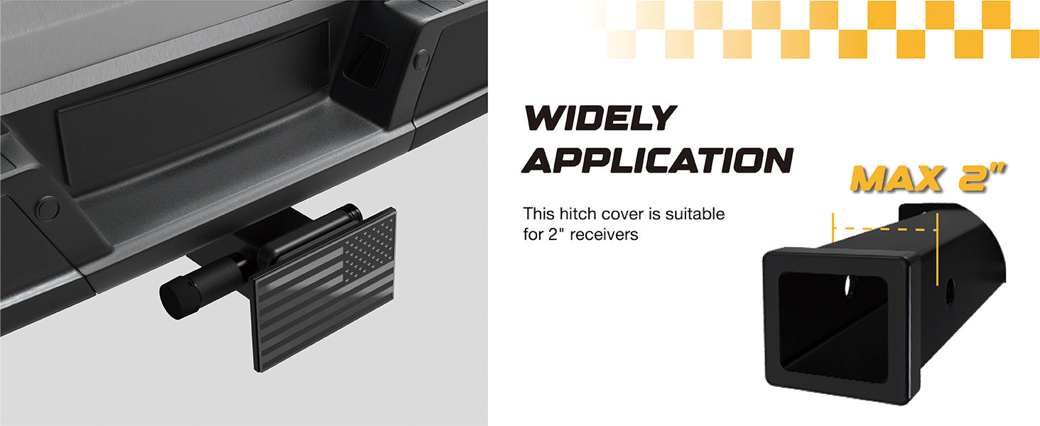 This hitch cover is suitablefor 2" receivers.