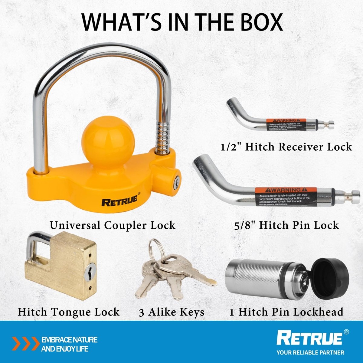 Lot 2 Universal Trailer Hitch Coupler Lock Anti Theft Tow - Foto 2