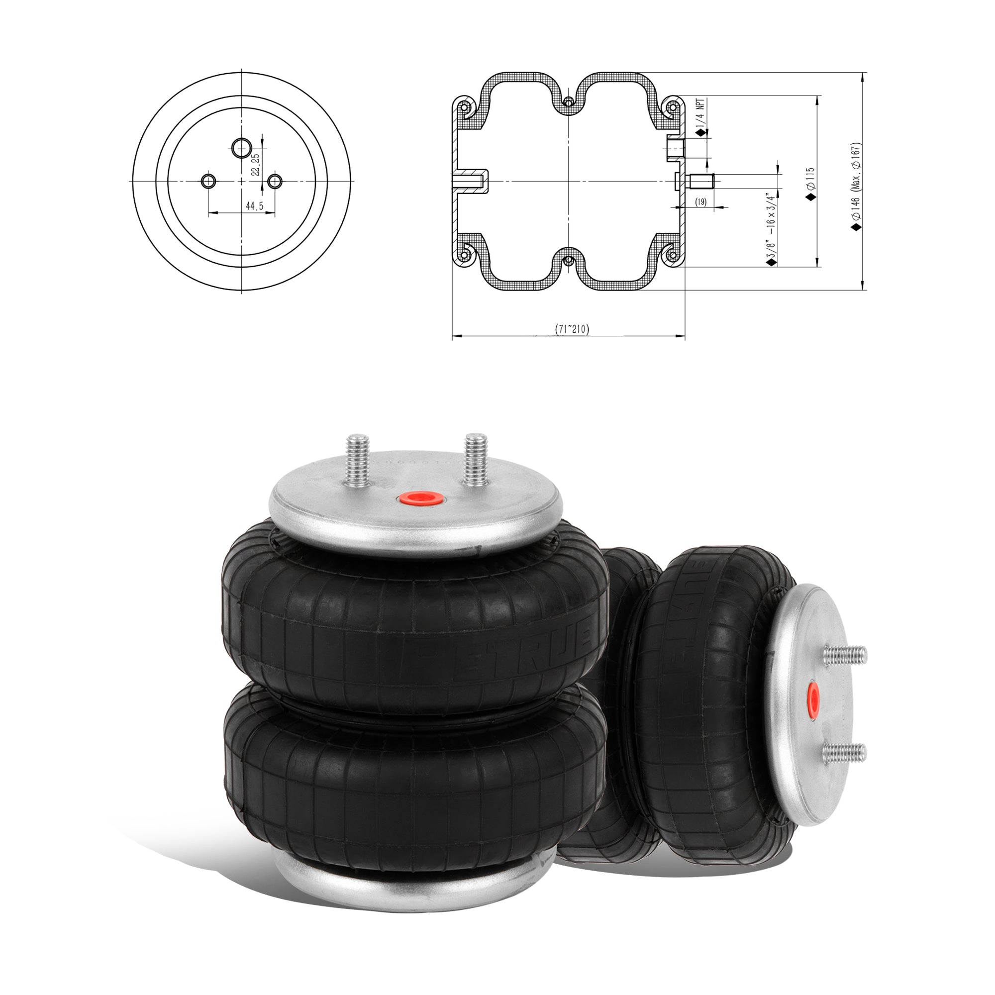 Air Suspension Kit for 20152024 Ford F150 2WD 4WD RAS2582 Retrue