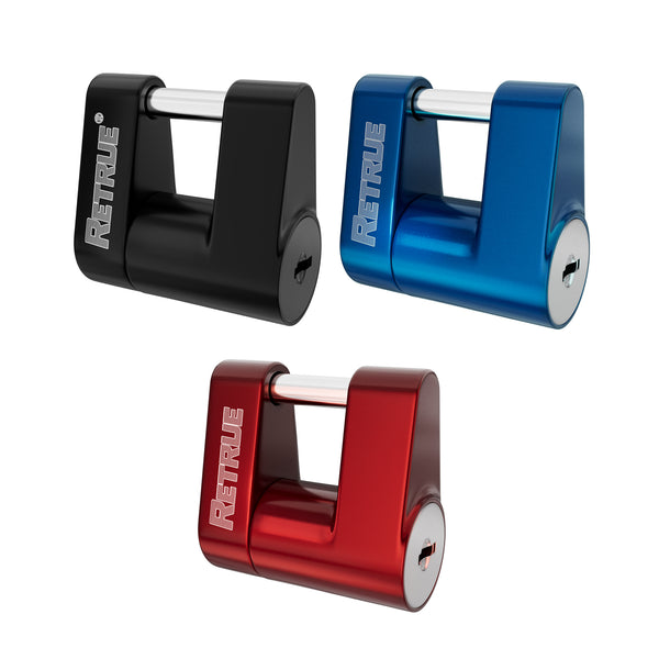 Trailer Tongue Coupler Lock Dia 1/4" Span 3/4" For Tow Boat RV Truck Car, Black&RED&BLUE