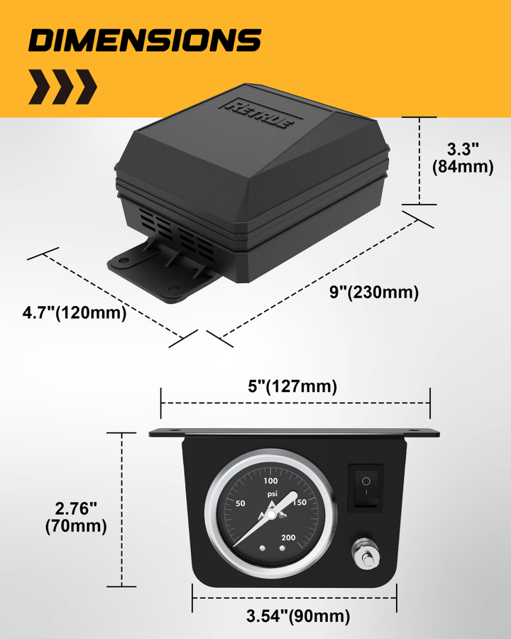 RETRUE Wireless Onboard Air Compressor Kit for Air Suspension