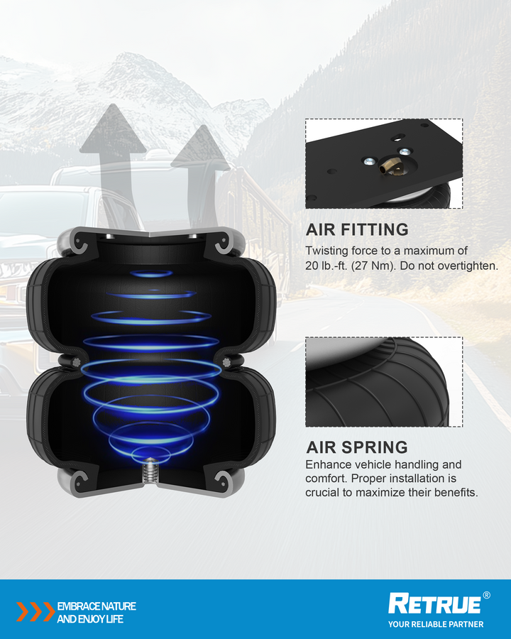 Detailed display of RAS2289 air fitting and air spring.