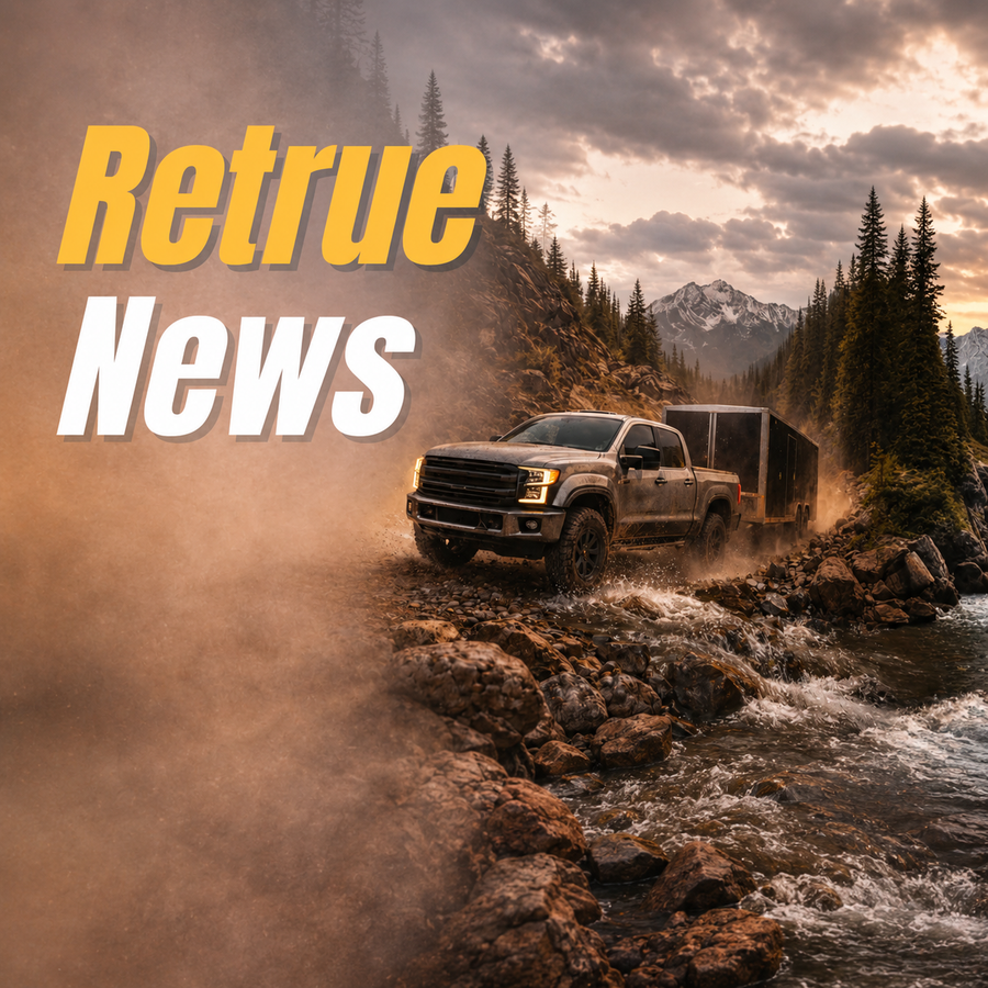RETRUE news featuring truck towing solutions, air suspension upgrades, trailer hauling performance, off-road adventures, towing safety tips, and heavy-duty truck accessories