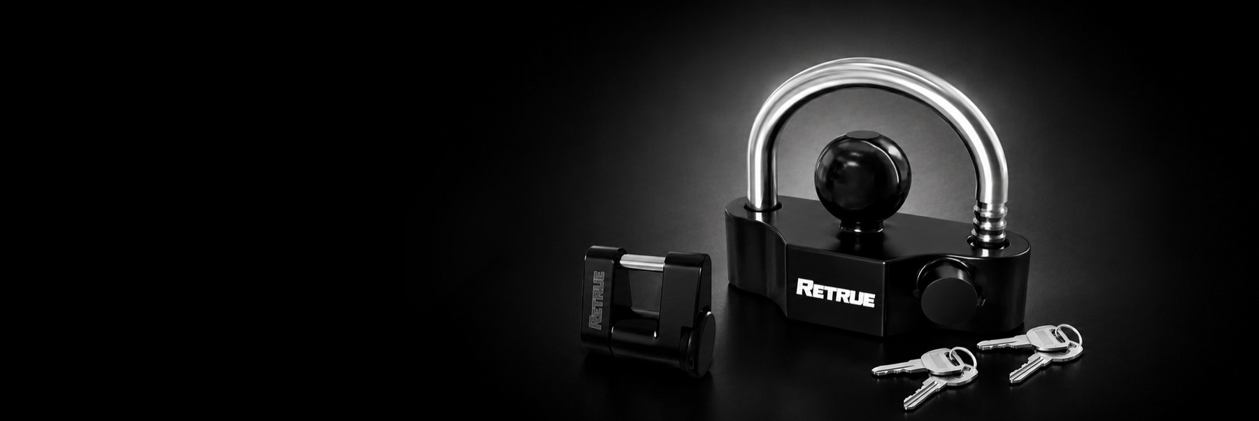 RETRUE trailer coupler lock with keyed-alike security system for RV trailers, boat trailers, utility trailers, anti-theft protection, and secure towing accessories