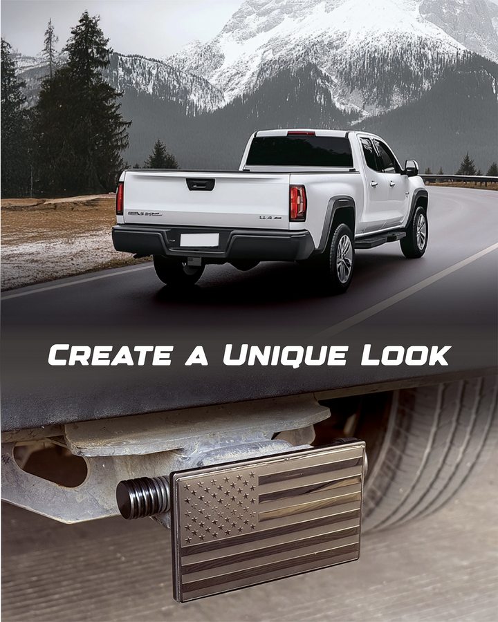 RETRUE Heavy Duty American Flag Trailer Hitch Cover creates a unique look
