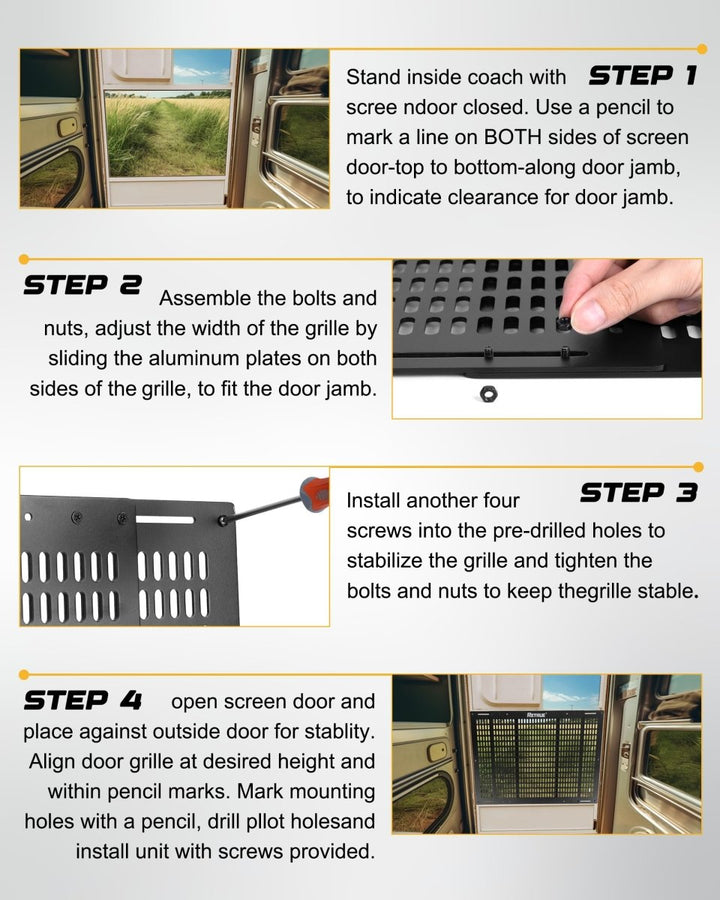 RETRUE RV Screen Door Mesh Protector｜Pet Scratch Guard