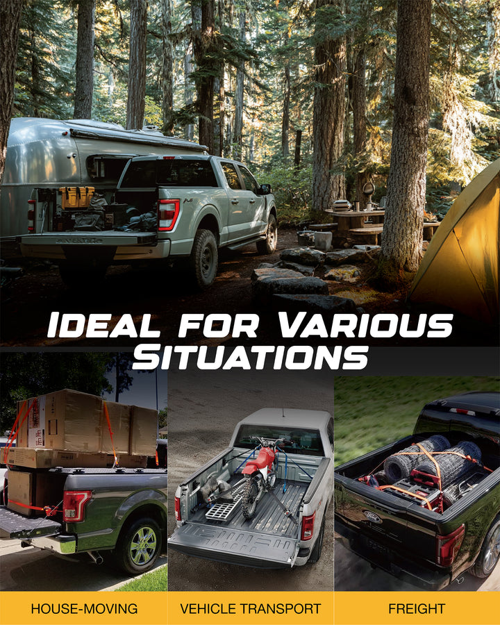 RETRUE Truck Bed Tie Down Anchors is adapted to various scenarios such as moving, vehicle transportation, freight transportation, etc.