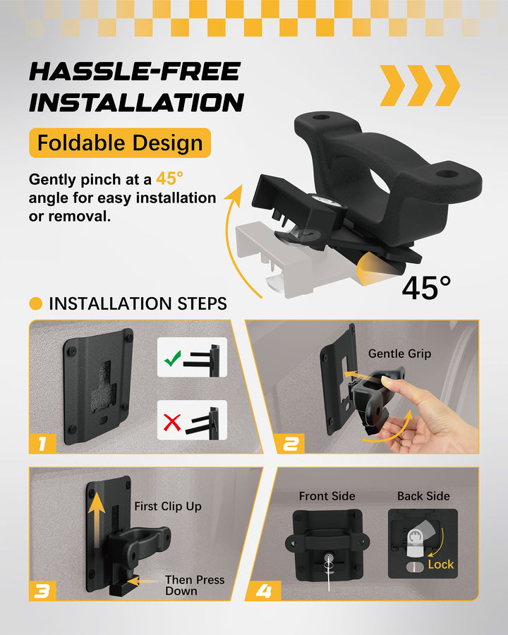 RETRUE Truck Bed Tie Down Anchors adopts a foldable design for worry-free installation.