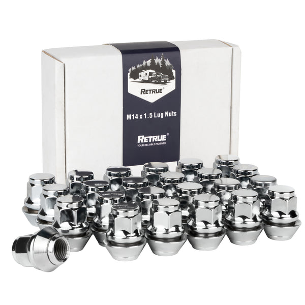 24pcs 14x1.5 OEM Stock Lug Nuts for Ford Expedition/F-150 2015-2022 Chrome Closed End Mag Style Lug Nuts with Washer Hex for Lincoln 2016-2021 MKX Factory Wheel Nuts Replacement