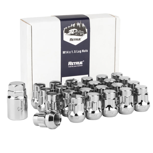 24pcs 14x1.5 OEM One-Piece Large Lug Nuts 14x1.5 Aftermarket Wheel Lug Nuts Replacement for Ford Expedition/F-150 2015-2022 Lincoln 2016-2021 Plus 1 Screw Socket Kit