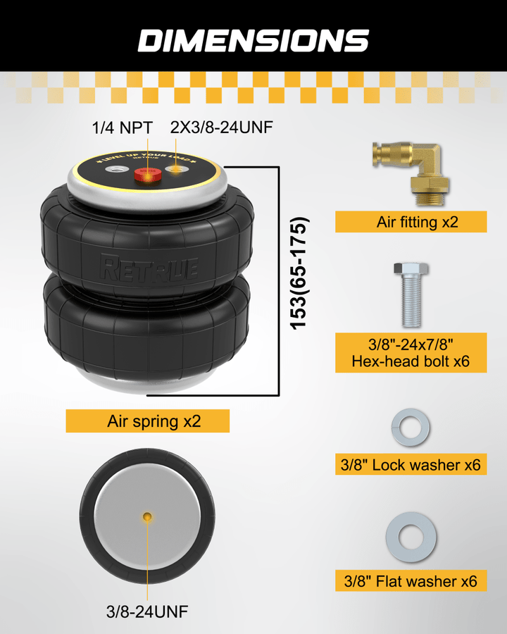 RETRUE Replacement Air Bags｜Firestone Ride-Rite 2582 2525 2250