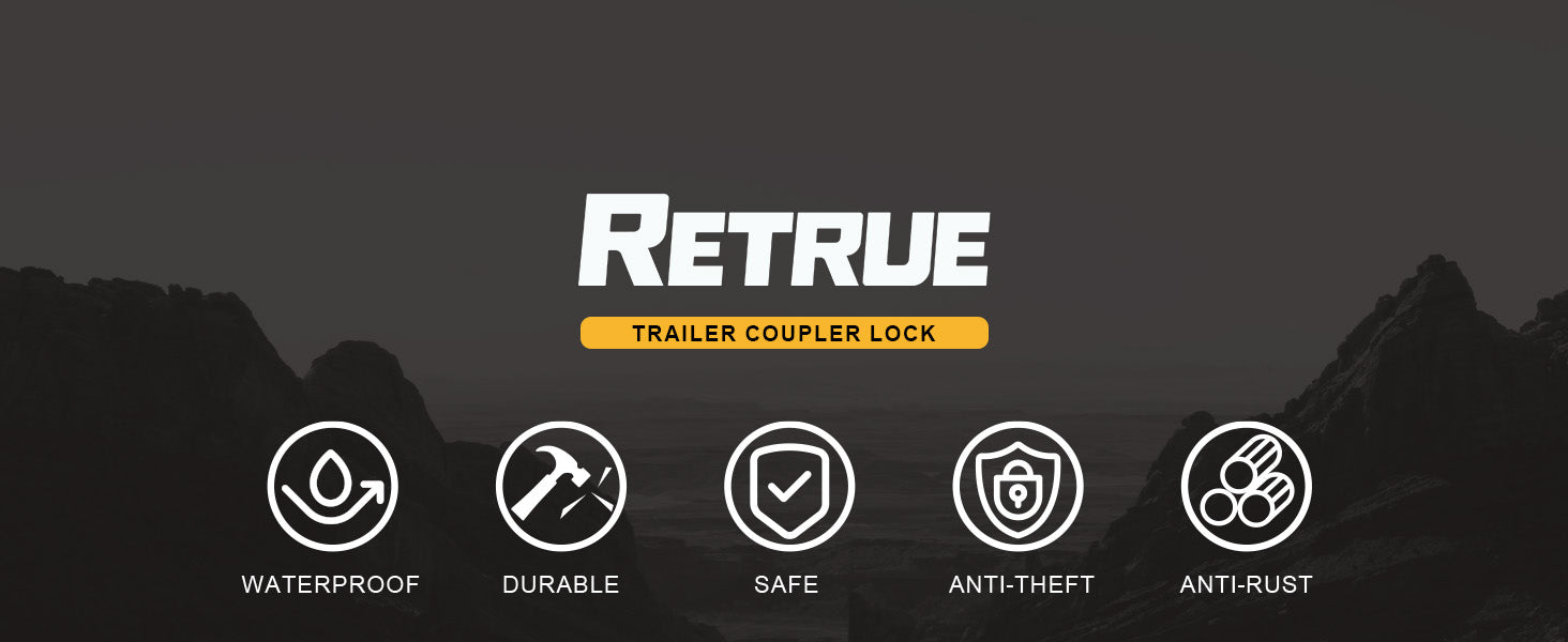 RETRUE trailer coupler locks have the advantages of being waterproof, durable, safe, anti-theft and anti-rust.