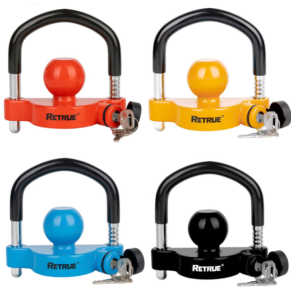 Universal PVC Coated Trailer Hitch Coupler Lock for 1-7/8", 2", and 2-5/16" Compatibility