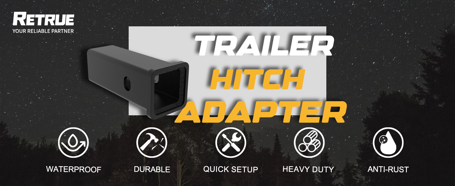 Trailer hitch adapter has advantage of waterproof, durable, quick setup, heavy duty and anti-rust.