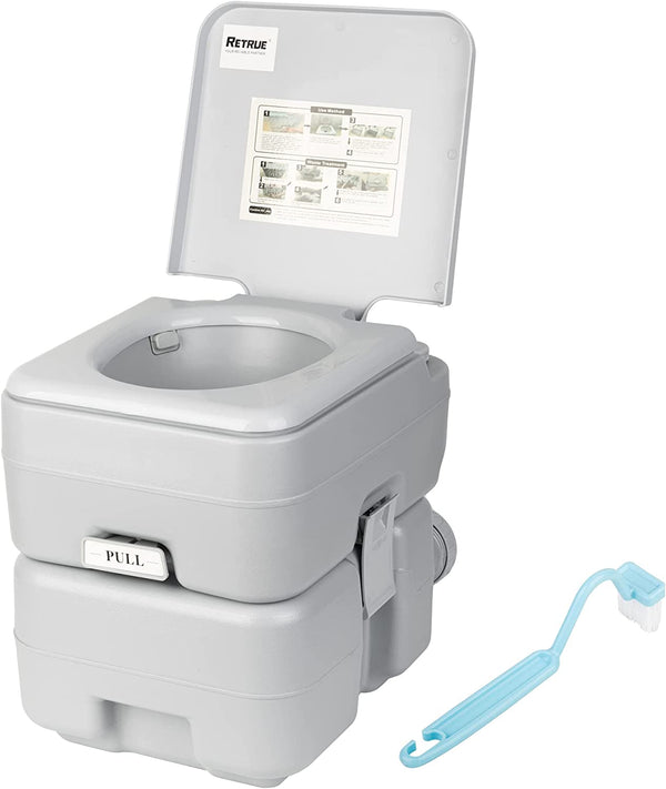 Portable Toilet Camping Porta Potty with brush